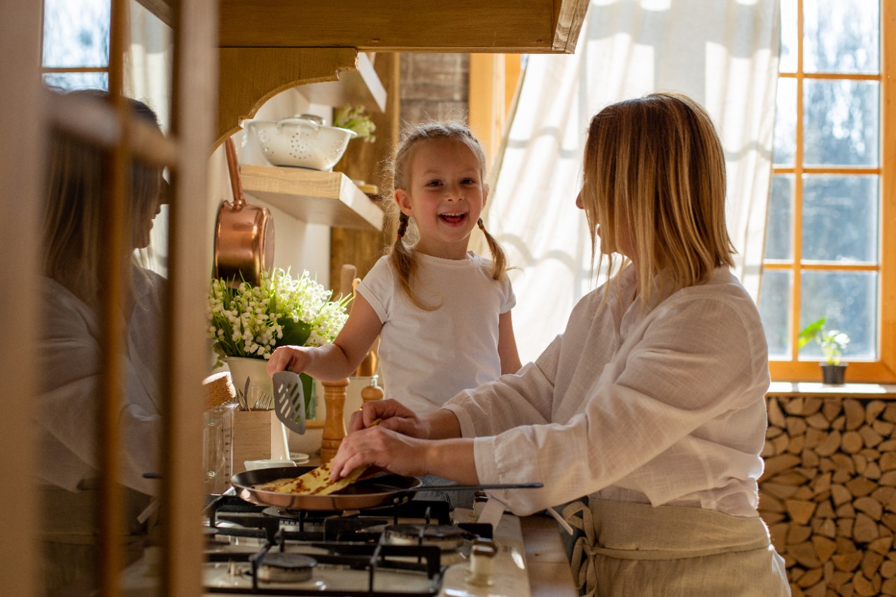 Mother and Daughter in the Kitchen